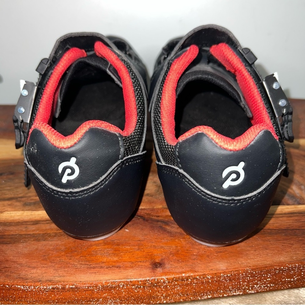 Peloton Cycling Shoes Delta Look Cleats Black Red Clip in Spin Shoes EU 39 US8 8 - Picture 8 of 11